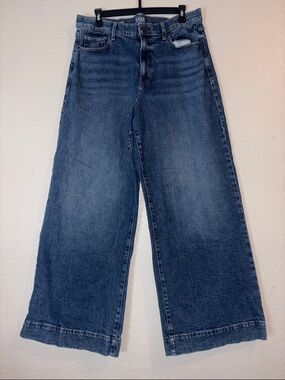 a.n.a High-Rise Wide Leg Denim Jeans - Dark Blue